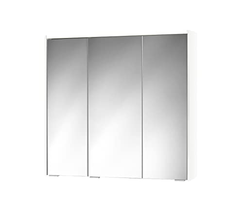 Sieper Spiegelschrank KHX mit LED Beleuchtung 80 cm breit, Badezimmer Spiegelschrank aus MDF, inkl. Steckdose | Weiß von Sieper