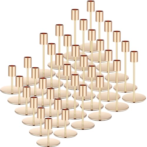 Sieral Kerzenhalter-Set, modern, dekorativ, Metall-Kandelaber für Hochzeit, Jahrestag, Zuhause, Esstisch, Tafelaufsatz, Weihnachtsfeier, Dekoration, Gold, 36 Stück Sieral Kerzenhalter-Set, modern, dekorativ, Metall-Kandelaber für Hochzeit, Jahrestag, Zuhause, Esstisch, Tafelaufsatz, Weihnachtsfeier, Dekoration, Gold, 36 Stück von Sieral