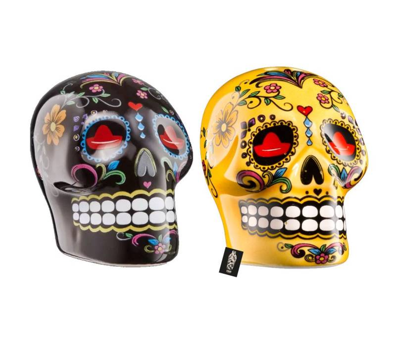 Sierra Tequila Gläser-Set Sierra Tequila 2er-Set Salz / Zimtstreuer Skull Schwarz & Gelb von Sierra Tequila