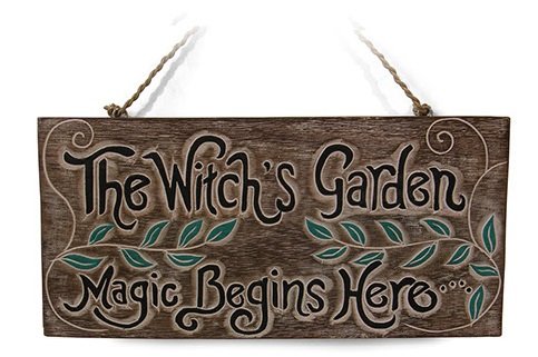 'Schild The Witch 's Garden.' Magic Begins Here, für Haus oder Garten – Tolles Schild für Schuppen von Siesta