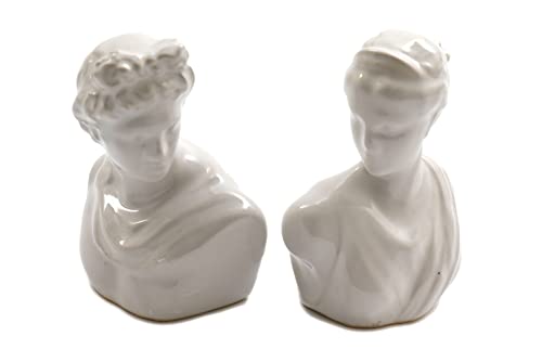 Salz- und Pfefferstreuer, Keramik, David- und Venus-Design, 9,5 cm, Weiß von Sifcon International PLC