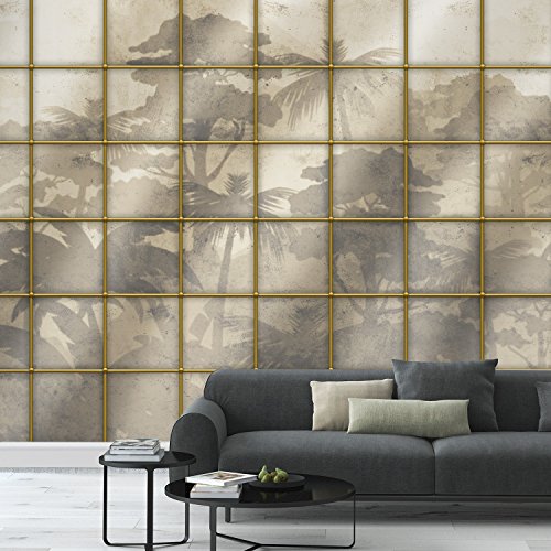 Sige Wall81 Umweltschutz-Papier Tropisches Fenster Taglia L cm 456 x 300 h Taupe E ORO von Sige