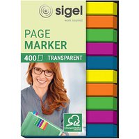 SIGEL TRANSPARENT Haftmarker farbsortiert 10x 40 Streifen von Sigel