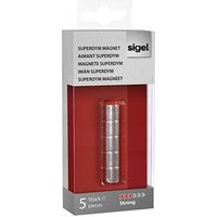 5 SIGEL Strong Magnete silber Ø 1,0 x 1,0 cm von Sigel