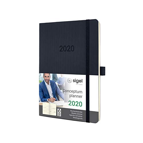 SIGEL C2022 Wochenkalender 2020, ca. A5, schwarz, Softcover Conceptum - weitere Modelle von Sigel