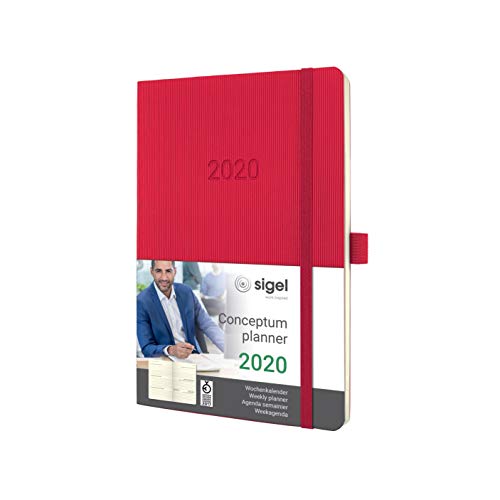 SIGEL C2034 Wochenkalender 2020, ca. A5, rot, Softcover Conceptum - weitere Modelle von Sigel