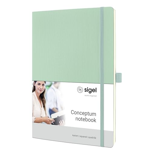 Sigel CO334 Notizbuch A4 kariert grün, Softcover, 194 nummerierte Seiten,, nachhaltiges Papier, mit Inhaltsverzeichnis, Stiftschlaufe, Falttasche, Gummibandverschluss, Conceptum Sigel CO334 Notizbuch A4 kariert grün, Softcover, 194 nummerierte Seiten,, nachhaltiges Papier, mit Inhaltsverzeichnis, Stiftschlaufe, Falttasche, Gummibandverschluss, Conceptum von Sigel