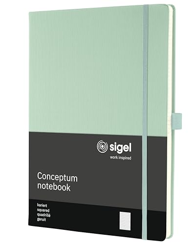 Sigel CO680 Notizbuch A4 kariert grün, Hardcover, 194 nummerierte Seiten,, nachhaltiges Papier, mit Inhaltsverzeichnis, Stiftschlaufe, Falttasche, Gummibandverschluss, Conceptum Sigel CO680 Notizbuch A4 kariert grün, Hardcover, 194 nummerierte Seiten,, nachhaltiges Papier, mit Inhaltsverzeichnis, Stiftschlaufe, Falttasche, Gummibandverschluss, Conceptum von Sigel