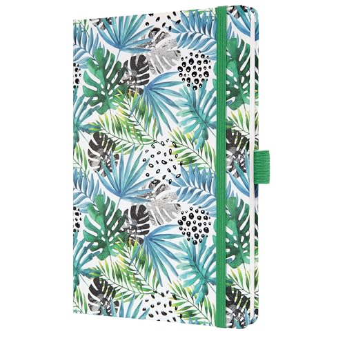 SIGEL J5355 Wochenkalender Jolie 2025, Green Jungle Fever, ca. A5, Hardcover, Gummiband, Stiftschlaufe, Einstecktasche, 174 Seiten, vegan, Buchkalender, Terminplaner von Sigel