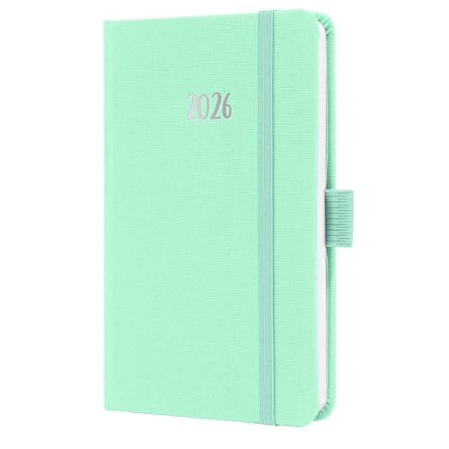 SIGEL J6408 Wochenkalender 2026 A6 mintgrün, Hardcover mit Textileinband, Gummiband, Stiftschlaufe, Einstecktasche, 174 Seiten, vegan, Buchkalender, Terminplaner Taschenkalender Jolie SIGEL J6408 Wochenkalender 2026 A6 mintgrün, Hardcover mit Textileinband, Gummiband, Stiftschlaufe, Einstecktasche, 174 Seiten, vegan, Buchkalender, Terminplaner Taschenkalender Jolie von Sigel
