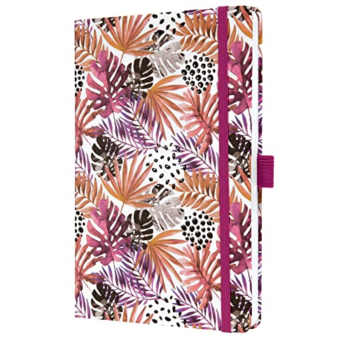 SIGEL JN355 Notizbuch A5 liniert, Tagebuch Jolie, Hardcover, Gummiband, Stifteschlaufe, Einstecktasche, apricot/violett, aus nachhaltigem Papier von Sigel
