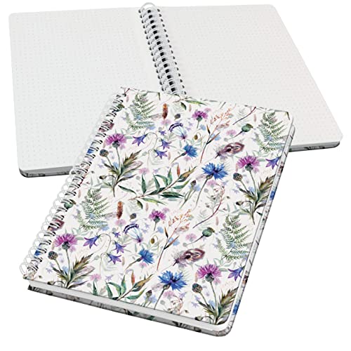 SIGEL JN618 Spiralblock A5 dotted, Notizblock Bullet Journal Jolie, 120 Seiten, violett/blau, vegan, aus nachhaltigem Papier hergestellt von Sigel
