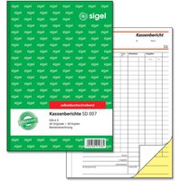 SIGEL Formularbuch Kassenbericht/Bestandsrechnung DIN A5 2x 40 Seiten von Sigel