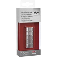 SIGEL Magnete Magnete Zylinder-Design 10Stk. silber von Sigel