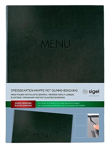 SIGEL SM206 Speisekarten-Mappe A4, Gummi-Bindung, anthrazit mit Leinenstruktur, strapazierfähig und leicht abwischbar SIGEL SM206 Speisekarten-Mappe A4, Gummi-Bindung, anthrazit mit Leinenstruktur, strapazierfähig und leicht abwischbar von Sigel