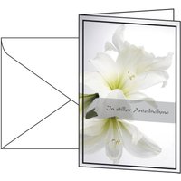 SIGEL Trauerkarten weiße Amaryllis DIN A6 von Sigel