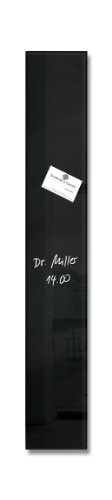 SIGEL GL100 kleine Premium Glas-Magnettafel 12 x 78 cm schwarz hochglänzend, TÜV geprüft, einfache Montage, Magnetleiste Artverum von Sigel