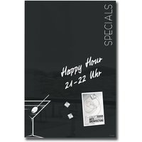 Sigel - GL296 Glas Magnettafel Artverum Cocktail 40x60 schwarz weiß Magnet Tafel GL296-A von Sigel
