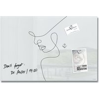 GL395 Glas Magnettafel Line Art 60x40 weiß schwarz Magnetboard Tafel Memo GL395-A - Sigel von Sigel