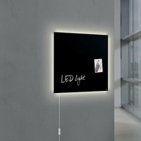 Glas-Magnetboard artverum® led light, schwarz, 48 x 48 cm GL400-A von Sigel