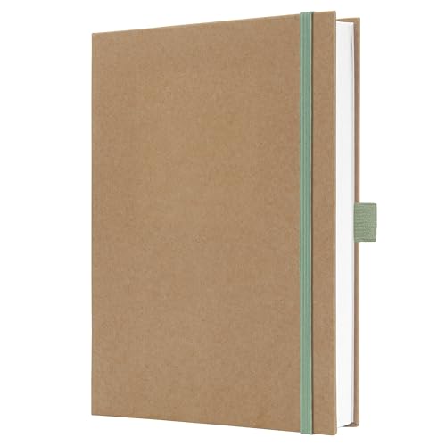 Sigel JN841 Notizbuch A5 blanko, stärkeres 100 g Papier, Geschenkbuch Jolie, Hardcover aus Kraftpapier, 192 Seiten, Pure Mint, vegan, aus nachhaltigem Papier von Sigel