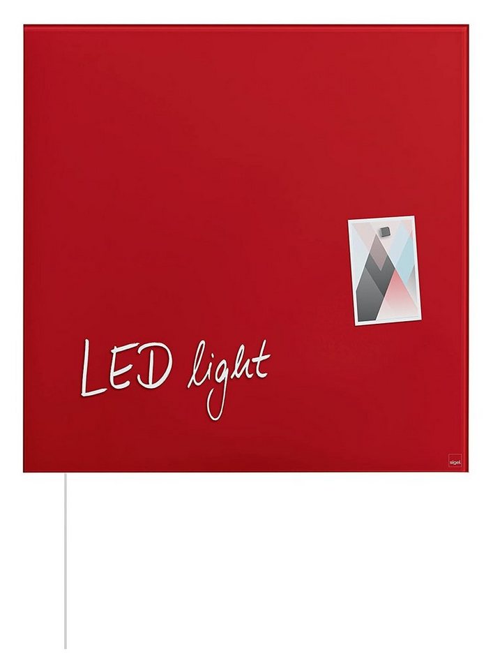 Sigel Magnettafel, Sigel GL402 Glas Magnetboard LED Beleuchtung 48x48 MagnetTafel von Sigel