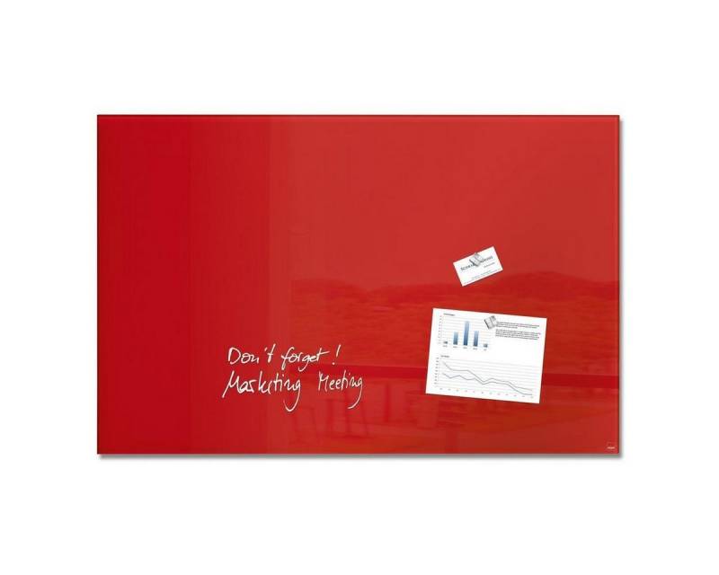 Sigel Magnettafel 1 Glas-Magnettafel ARTVERUM 100x65cm - rot, (1-tlg) von Sigel