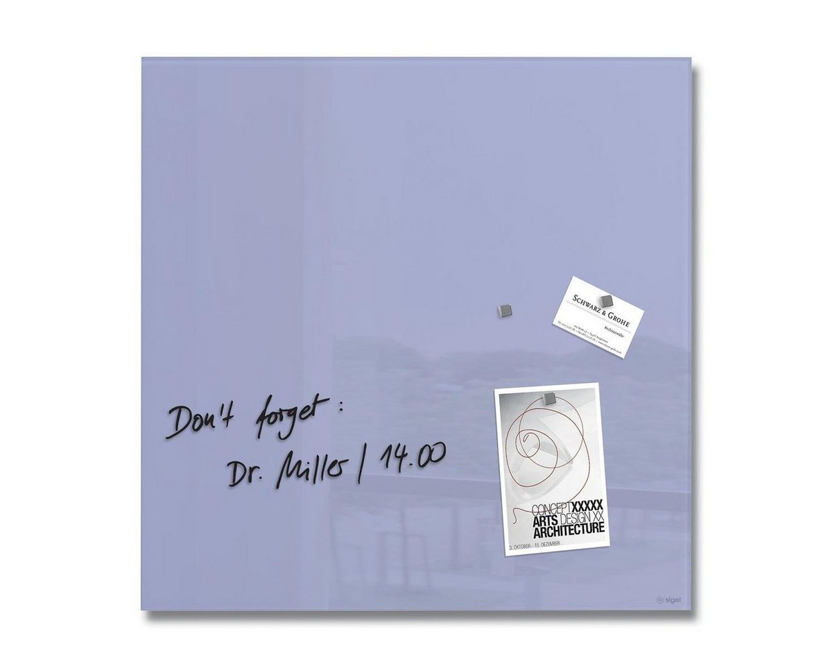 Sigel Magnettafel 1 Glas-Magnettafel ARTVERUM 48x48cm - lavendel, (1-tlg) von Sigel