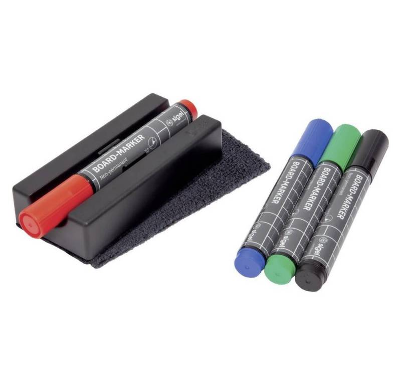 Sigel Magnettafel Set: Board-Eraser mit 4 Board-Markern - von Sigel