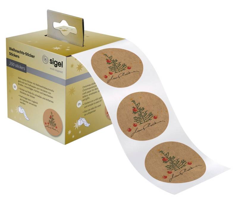 Sigel Sticker SIGEL CS123 Weihnachts-Sticker auf Rolle - 200 Sticker - 47 x47 mm - Sigel Sticker SIGEL CS123 Weihnachts-Sticker auf Rolle - 200 Sticker - 47 x47 mm - von Sigel