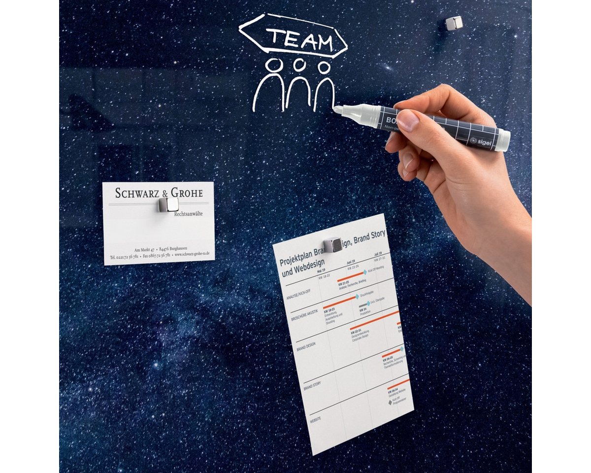 Sigel Wandtafel Glas-Magnettafel Artverum 60x40cm Galaxy von Sigel