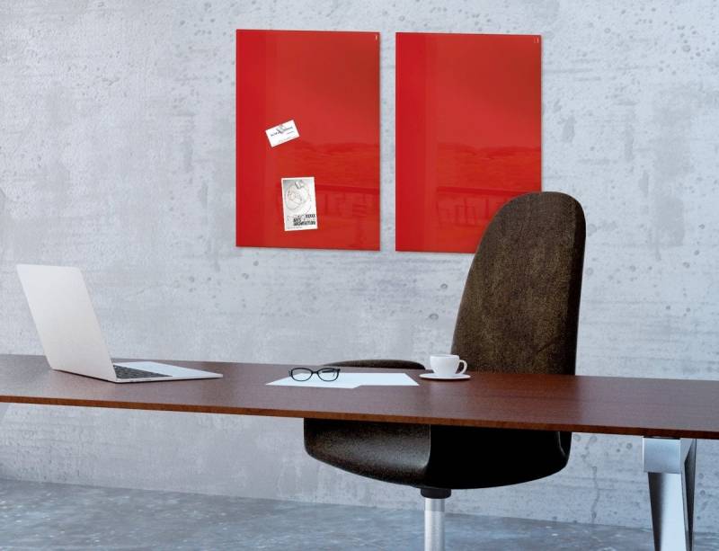Sigel Wandtafel Magnetboard Glas artverum rot 60x40cm von Sigel