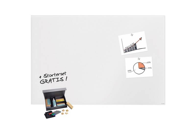 Sigel Wandtafel Whiteboard Artverum SF480 Bundle GL520 + Zugabe von Sigel