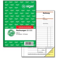 sigel Rechnung Formularbuch SD033 - 2 x 40 Blatt von Sigel