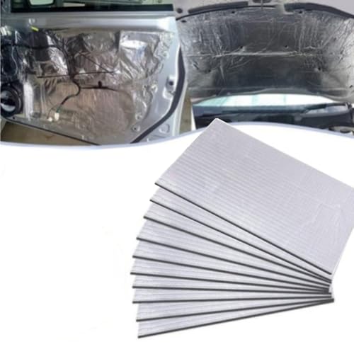 10PCS Dämmmatte Auto,40*25cm Schallschutzmatte Adoption Qualität Aluminiumfolie+Gummi,Isoliermatte Selbstklebend,Dämmmatte/Schalldämmung Selbstklebend Feuerfest,Feuchtigkeitsfest,Wasserdicht(10mm) von Sightday