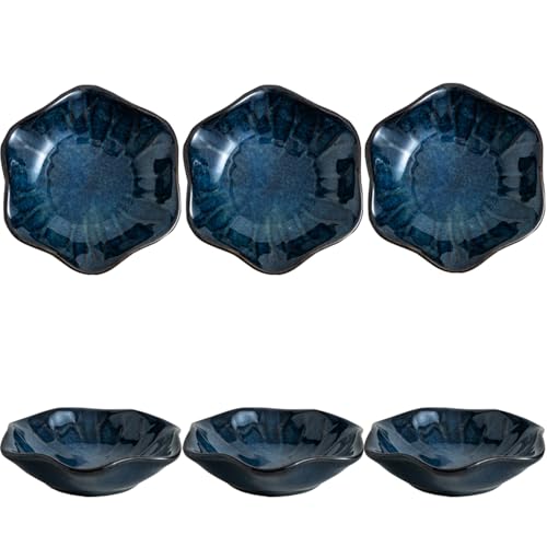 6 Stück Dipschalen Set,Keramik Kleine Schüsseln,Keramik Dip Schälchen Sind Langlebig,Dip Schalen Set Für Snackschalen,Snack Schalen,Sojasauce,Sushi,Antipasti,Schlüssel,Schmuck,Deko Schale(Blau) von Sightday