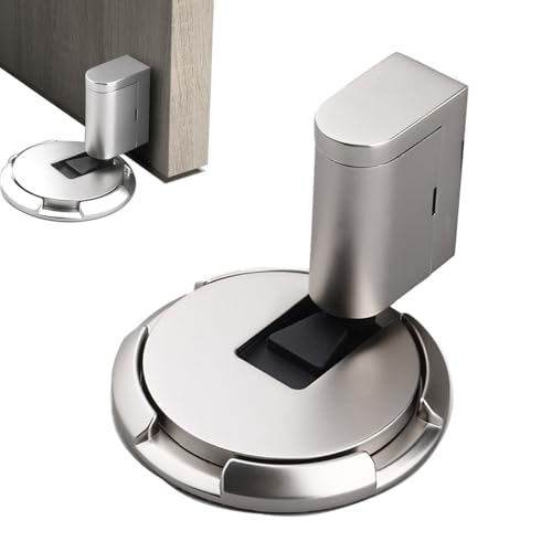 Türstopper Boden Zum Schrauben,Mechanical Floor Door Stopper,Türstopper Boden Zum Kleben,Türstopper Wand Selbstklebend,Türstopper Schwer für Schlafzimmer,Badezimmer,Büro,Wohnzimmer(Silber) von Sightday