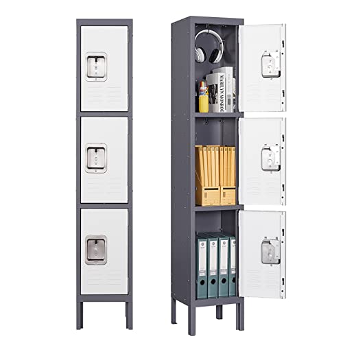 Schließfachschrank Mehrzweckschrank Spind Stahlschrank Umkleideschrank Metallschrank Lockers Fächerschrank Wertfachschrank Lagerschrank Garderobenschrank Stahlblech Pulverbeschichtung 168x30.5x30.5cm von Sightlife