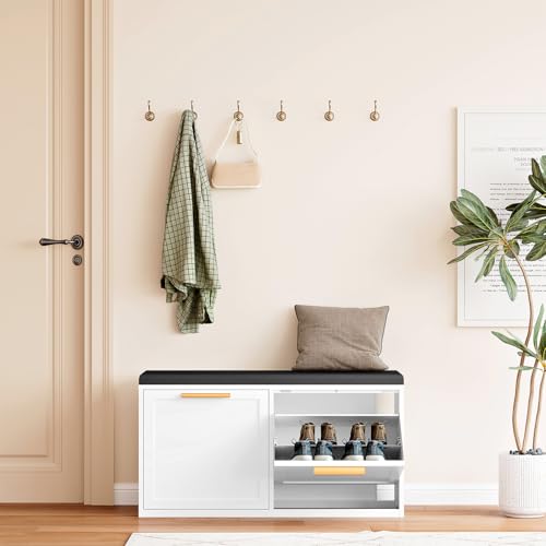 Schuhschrank Schuhkipper Sitztruhe Schuhbank mit Sitzfläche Schuhregale Sitzbank Flurbänkchen Sitzkommode Sitzbank mit Stauraum Schuhschrank Sitzmöglichkeit Schuhorganisation 100x50x30cm Schuhschrank Schuhkipper Sitztruhe Schuhbank mit Sitzfläche Schuhregale Sitzbank Flurbänkchen Sitzkommode Sitzbank mit Stauraum Schuhschrank Sitzmöglichkeit Schuhorganisation 100x50x30cm von Sightlife