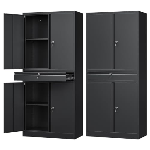 Sightlife Werkzeugschrank Metallschrank - 180x40x80cm Abschließbar Multifunktionaler Stahlschrank, Werkstattschrank mit Verstellbaren Trennwänden, Werkzeugschrank mit Schubladen (Ohne Räder) von Sightlife