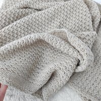 Babydecke Aus Wolle Gestrickt Für Neutrales Babyzimmer von SigiKnitStore