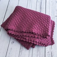Lila Babydecke Gestrickt Aus Schurwolle Für Baby Mädchen Kinderzimmer von SigiKnitStore