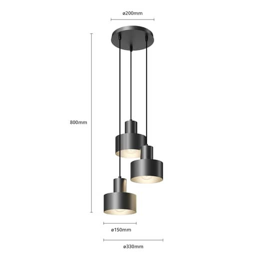 Sigma Lighting Hängeleuchte Rif Hängeleuchte Lampe Licht Rondell Dreiflammig 747 B-Ware Sigma Lighting Hängeleuchte Rif Hängeleuchte Lampe Licht Rondell Dreiflammig 747 B-Ware von Sigma Lighting