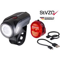 SIGMA SPORT Fahrradbeleuchtung "AURA 35 USB / NUGGET II K-Set", (Spar-Set, 4, Front- und Rücklicht) von Sigma Sport