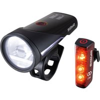 SIGMA SPORT Fahrradbeleuchtung "Beleuchtungsset Aura 100 / Blaze Link", (Set, 5 tlg., Frontlicht-Rücklicht-Halterungen-Micro-USB Kabel) von Sigma Sport