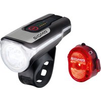 SIGMA SPORT Fahrradbeleuchtung "Beleuchtungsset Aura 80 USB/Nugget II", (Set, 5 tlg., Frontlicht-Rücklicht-Halterungen-Micro-USB Kabel) von Sigma Sport