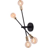 Metall Wandlampe Schwarz Gold 4-flammig B:62 cm E27 Metall Wandlampe Schwarz Gold 4-flammig B:62 cm E27 von Sigma
