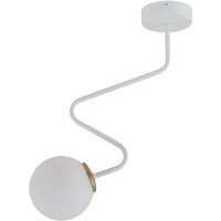 Deckenleuchte Weiß Glas Metall geschwungen L:32 cm von Sigma