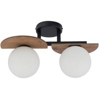 Blendarme Deckenleuchte 2-flammig Schwarz Holz Glas G9 Blendarme Deckenleuchte 2-flammig Schwarz Holz Glas G9 von Sigma