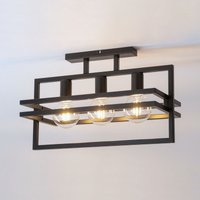 Metall Deckenleuchte Schwarz 3-flammig E27 52 cm lang von Sigma